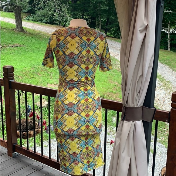 💙💛 LulaRoe XXS dress yellow blues 💛💙 - Picture 2 of 3